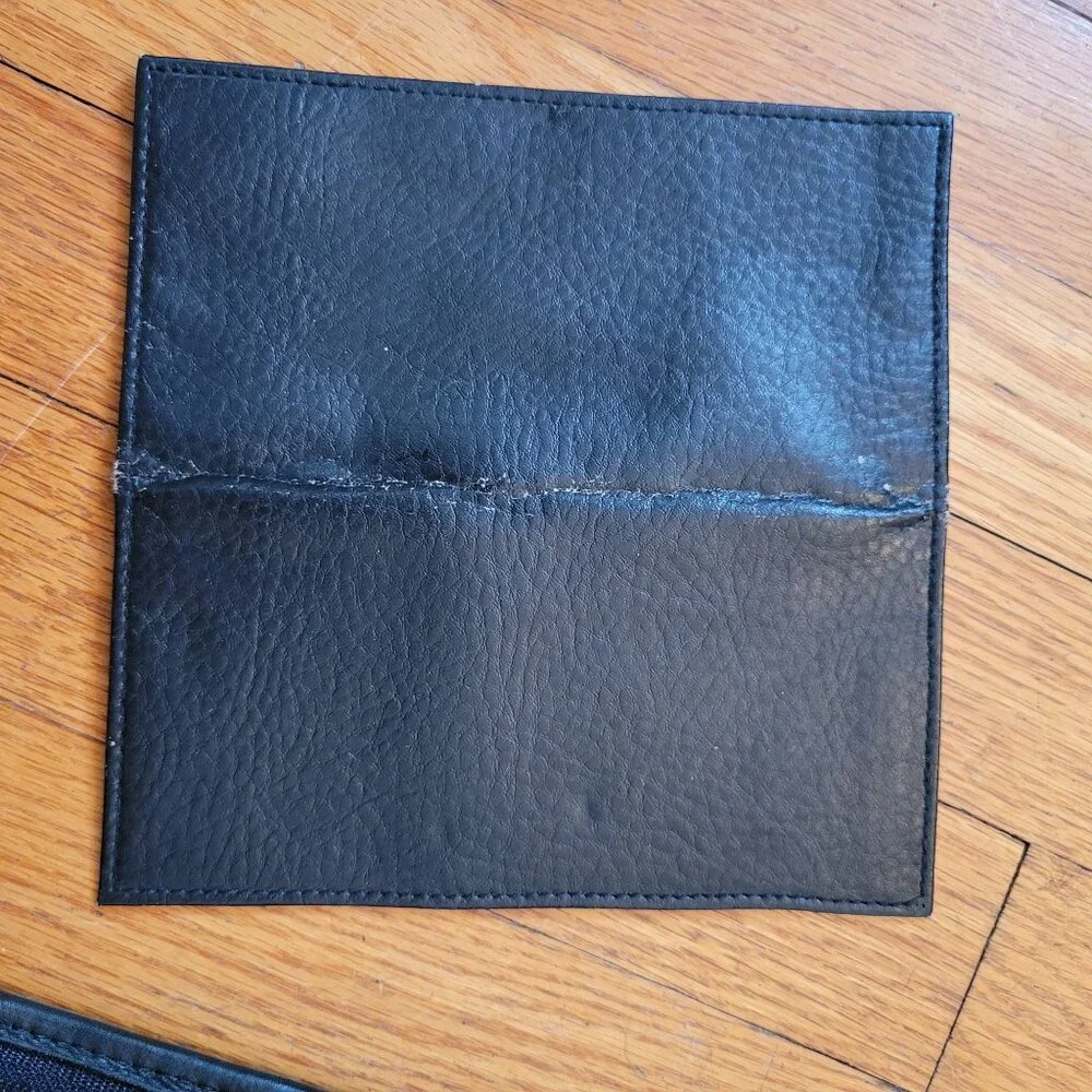 Vintage Wilsons Black Leather Business Portfolio Organizer‎ Planner Binder Strap